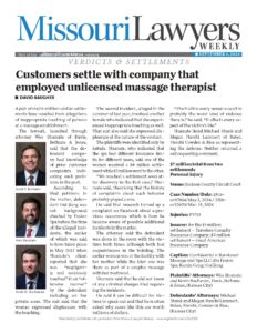 Missouri Lawyers Weekly newsletter about case